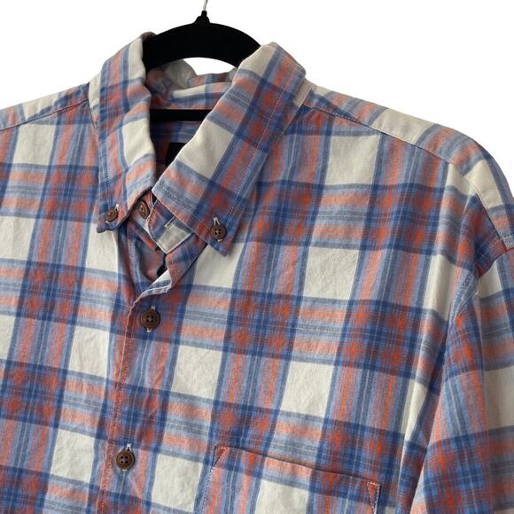 J. Crew Mens Classic Button Down Shirt Large Cotton Blackwatch Plaid Long Sleeve - Picture 1 of 6